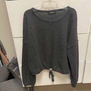 J. Roberts Dark Grey Waffle Knit